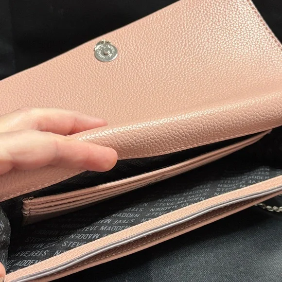 Steve Madden Blush Pink Clutch with Chain - Picture 6 of 11